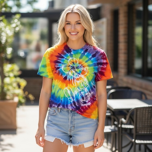 New Disneyland Resort Disney Parks Tye Die Tie Dye T shirt Size Medium - Picture 13 of 15
